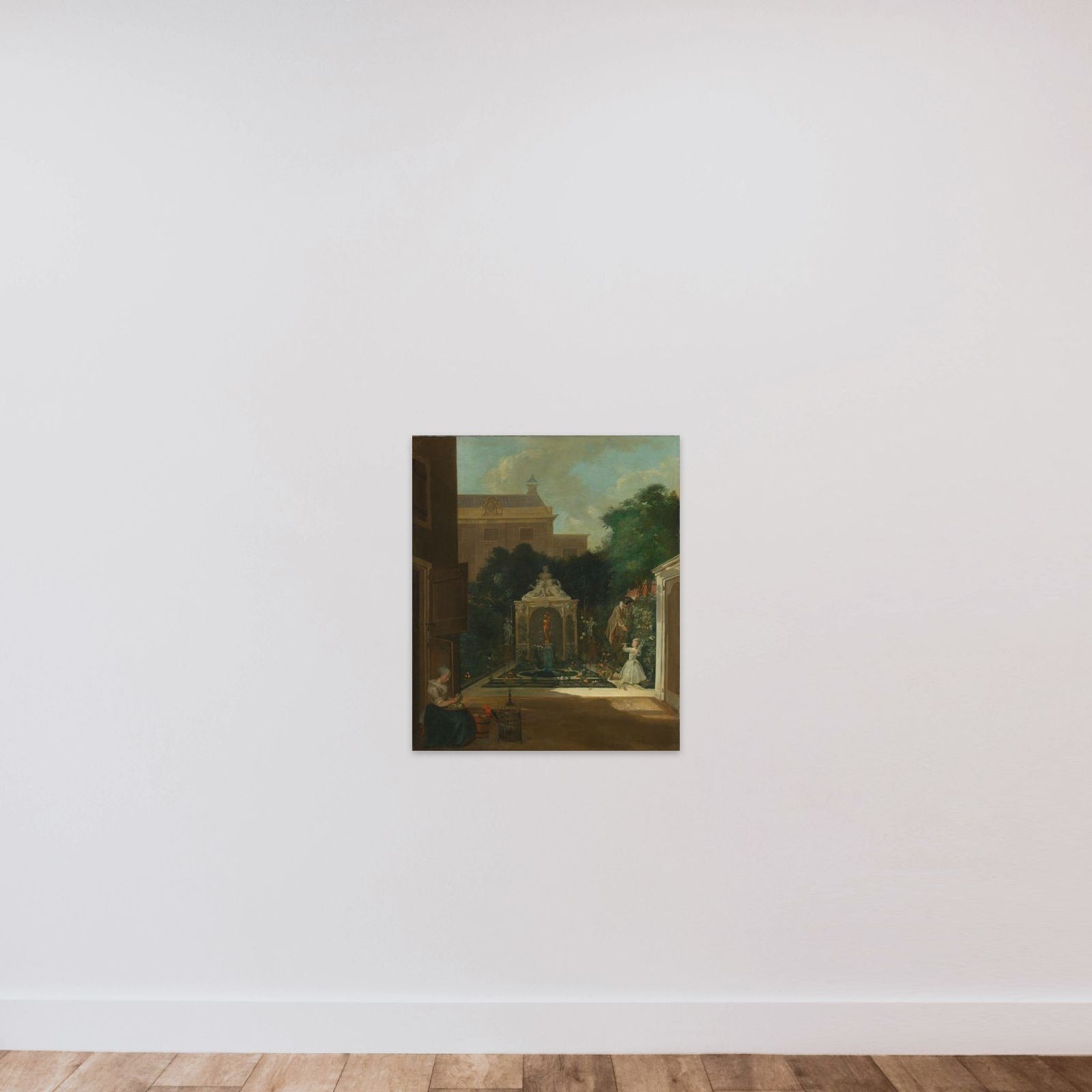 An Amsterdam Canal House Garden unframed — shown to scale