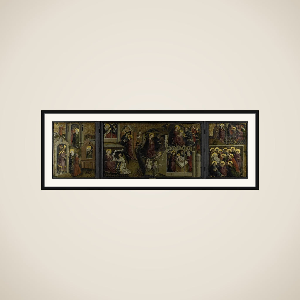 Triptych with Scenes from the Life of the Virgin framed