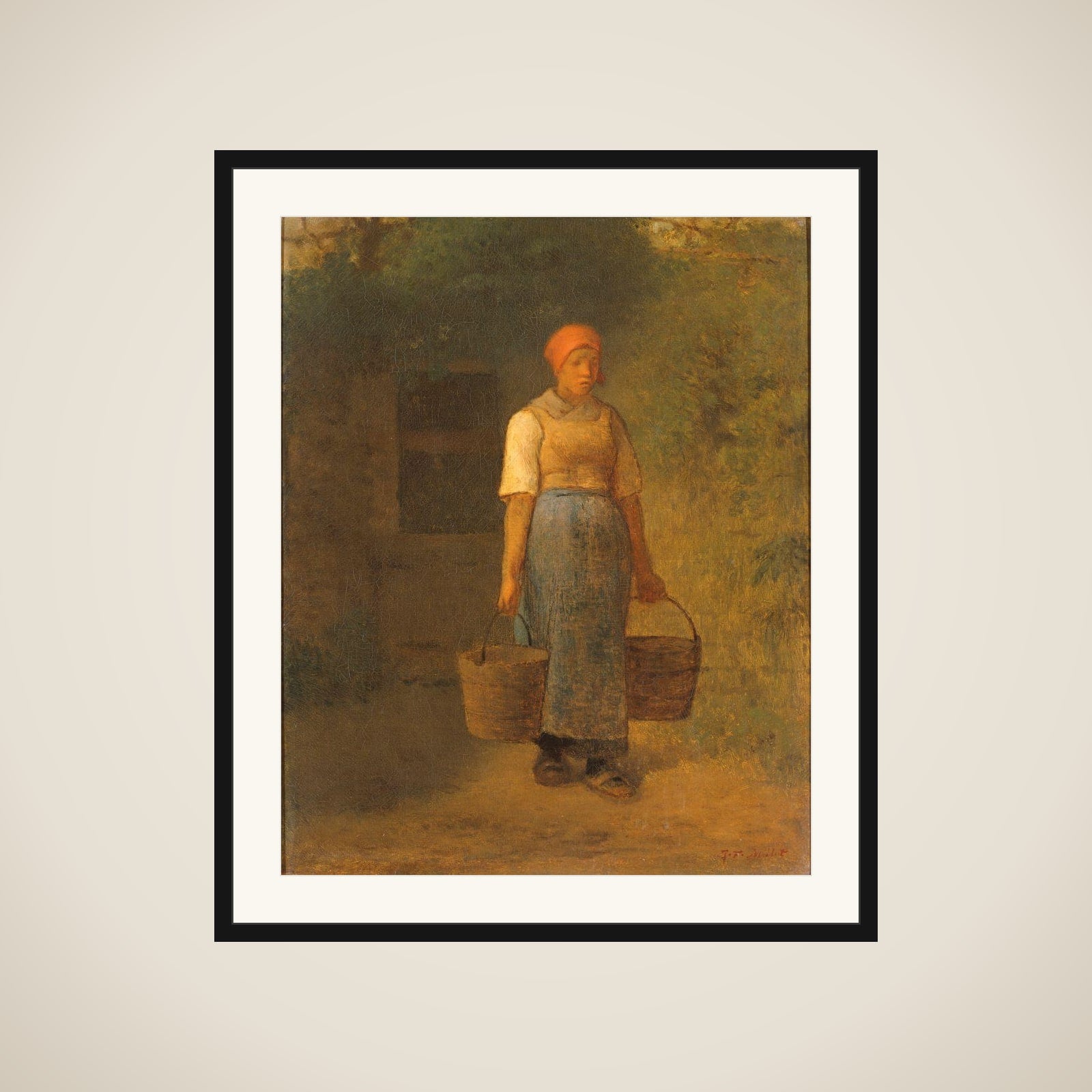 Girl carrying Water framed