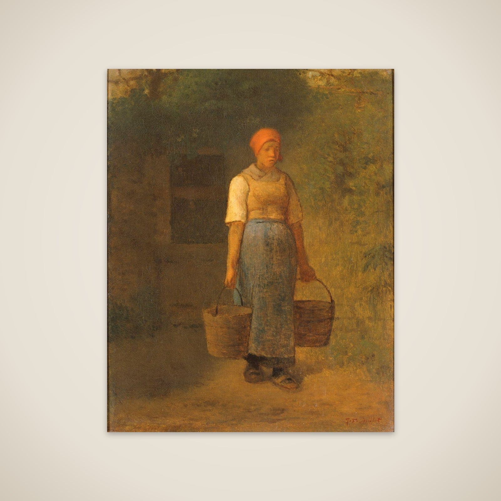 Girl carrying Water unframed print