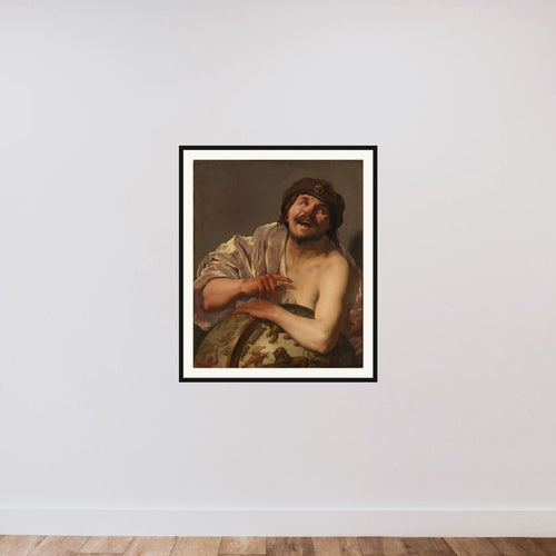 Democritus framed — shown to scale