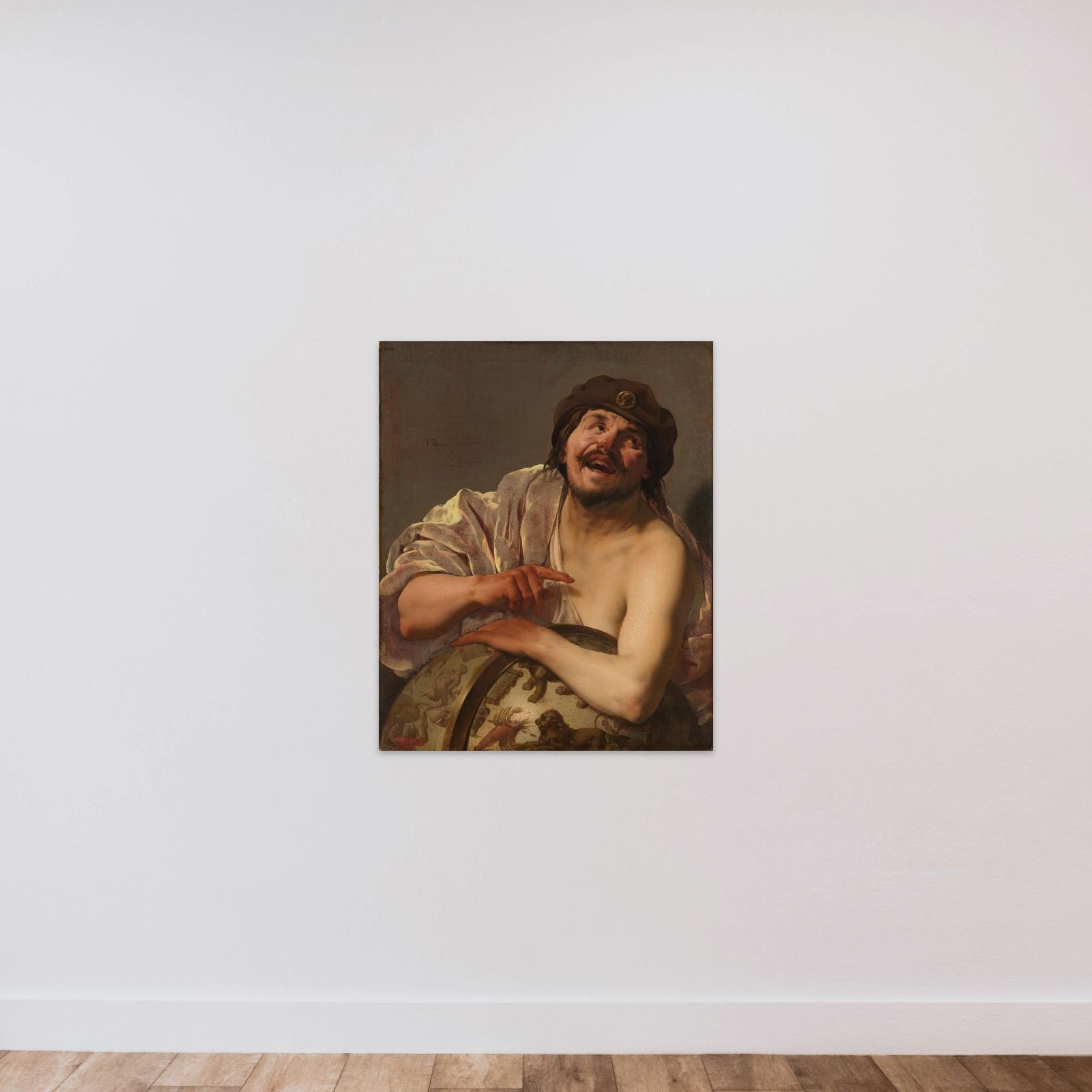 Democritus unframed — shown to scale