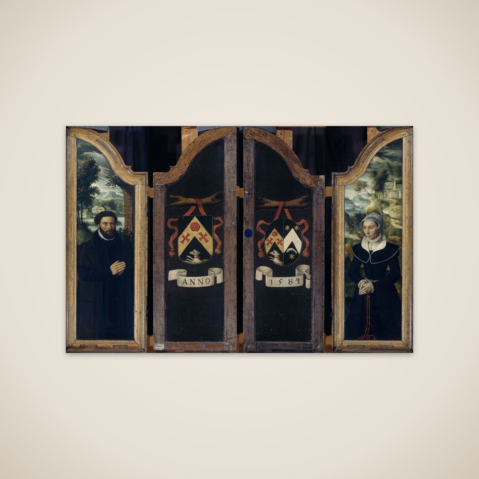 Two Wings of a Triptych with the Portraits of Julien de Brouckere and his Wife Elisabeth Canneel unframed print