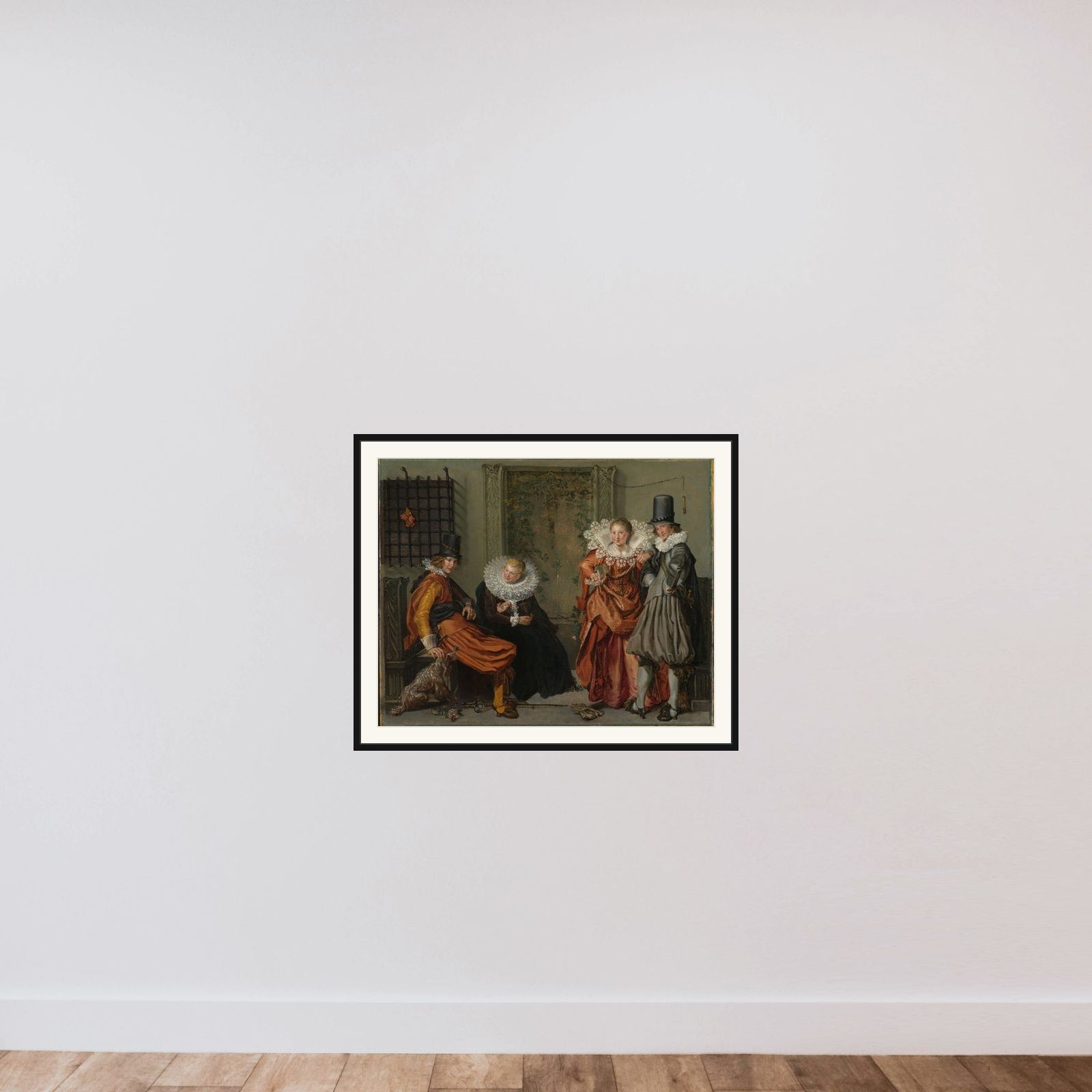 Elegant Couples on a Terrace framed — shown to scale