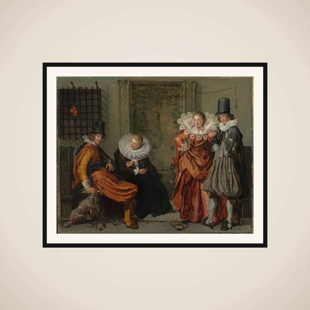 Elegant Couples on a Terrace framed
