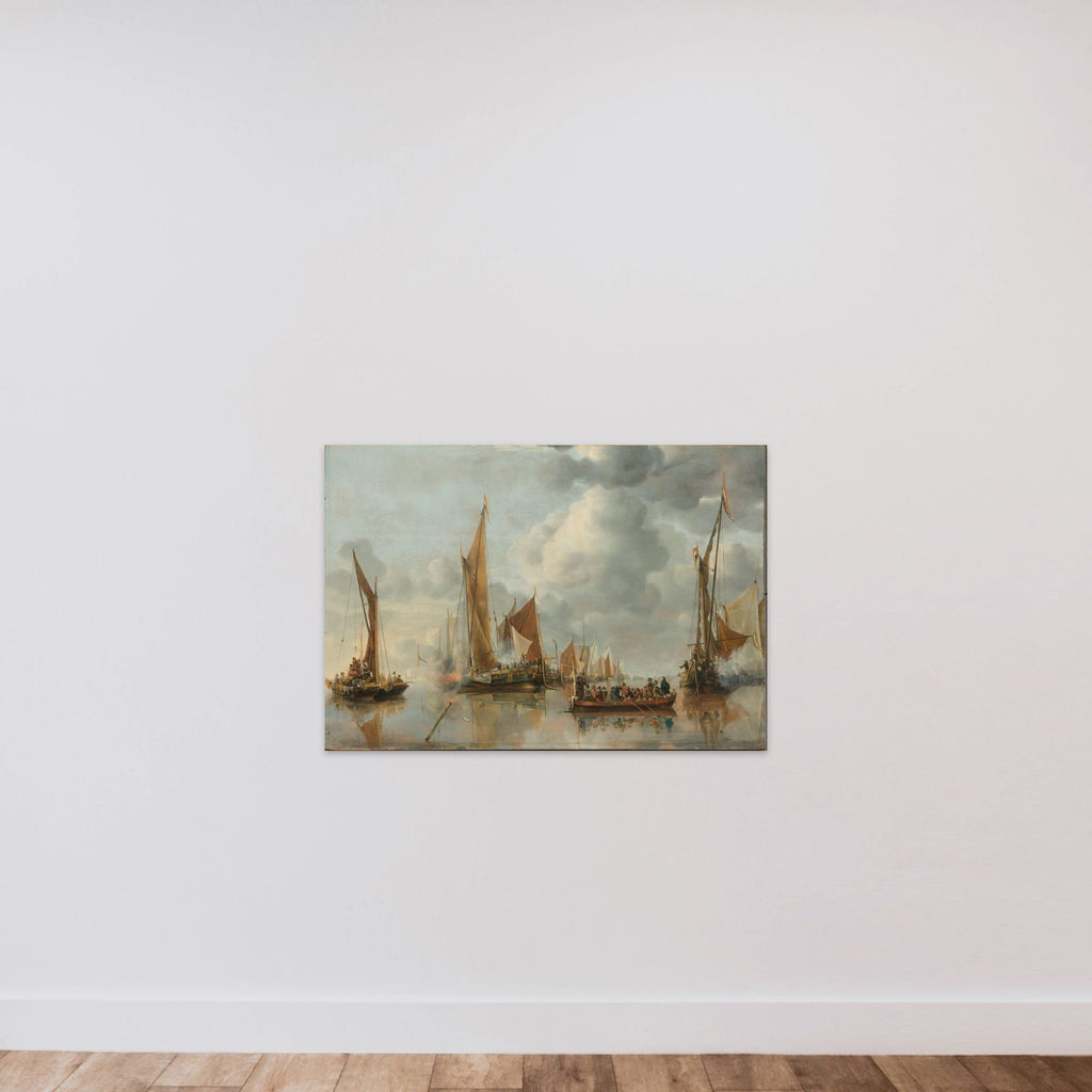The Home Fleet Saluting the State Barge unframed — shown to scale