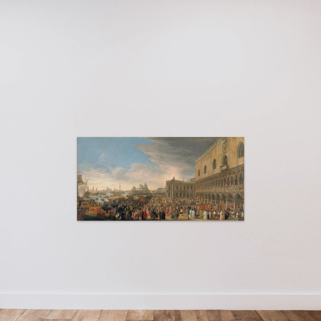The ceremonial entry of Henri-Charles Arnauld de Pomponne, known as the Abbé de Pomponne, into Venice as French ambassador on 10th May 1706 unframed — shown to scale