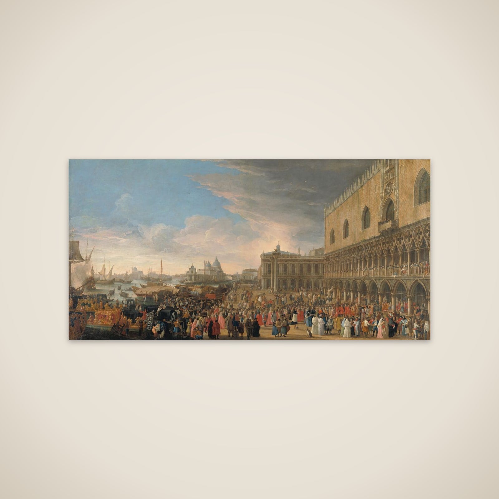 The ceremonial entry of Henri-Charles Arnauld de Pomponne, known as the Abbé de Pomponne, into Venice as French ambassador on 10th May 1706 unframed print