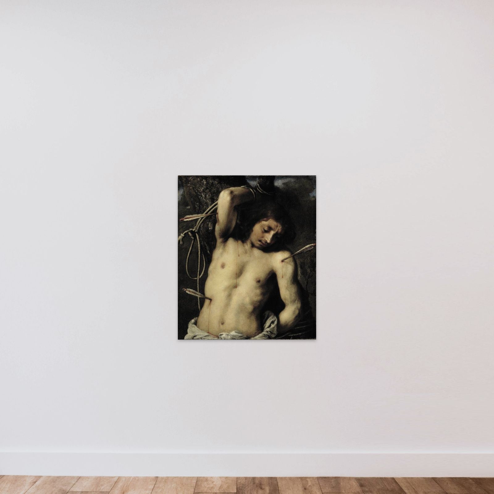 St Sebastian unframed — shown to scale