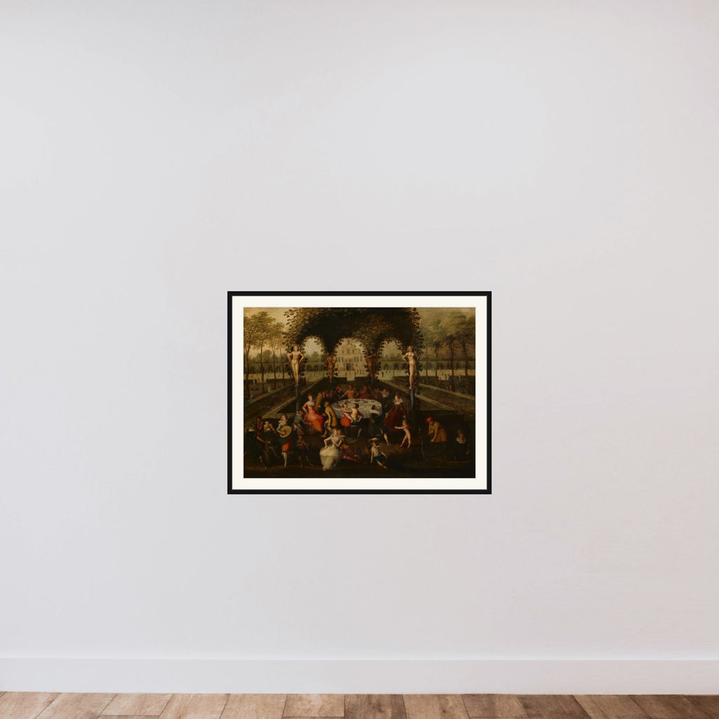 Venus, Bacchus and Ceres with Mortals in a Garden of Love framed — shown to scale