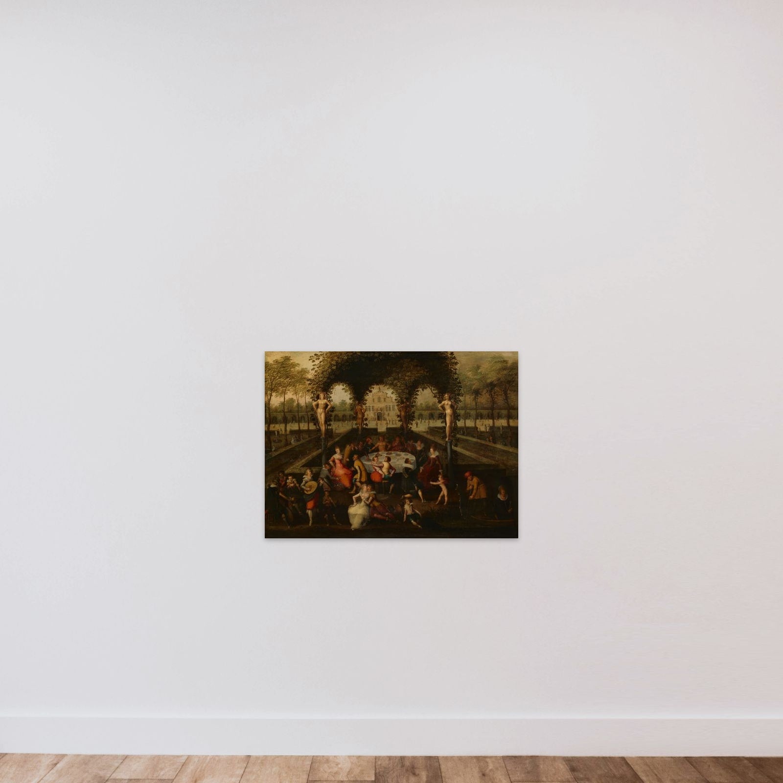 Venus, Bacchus and Ceres with Mortals in a Garden of Love unframed — shown to scale