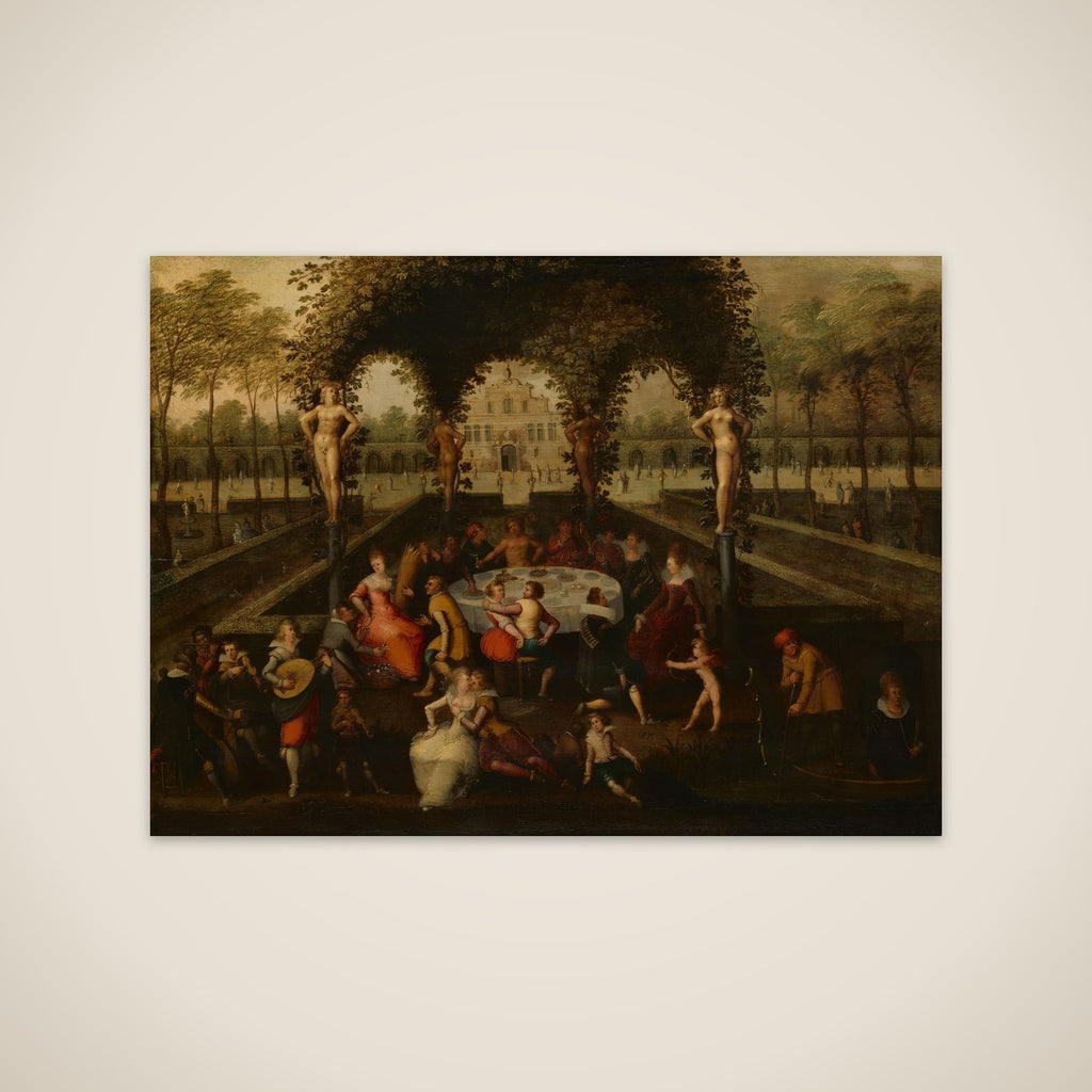 Venus, Bacchus and Ceres with Mortals in a Garden of Love unframed print