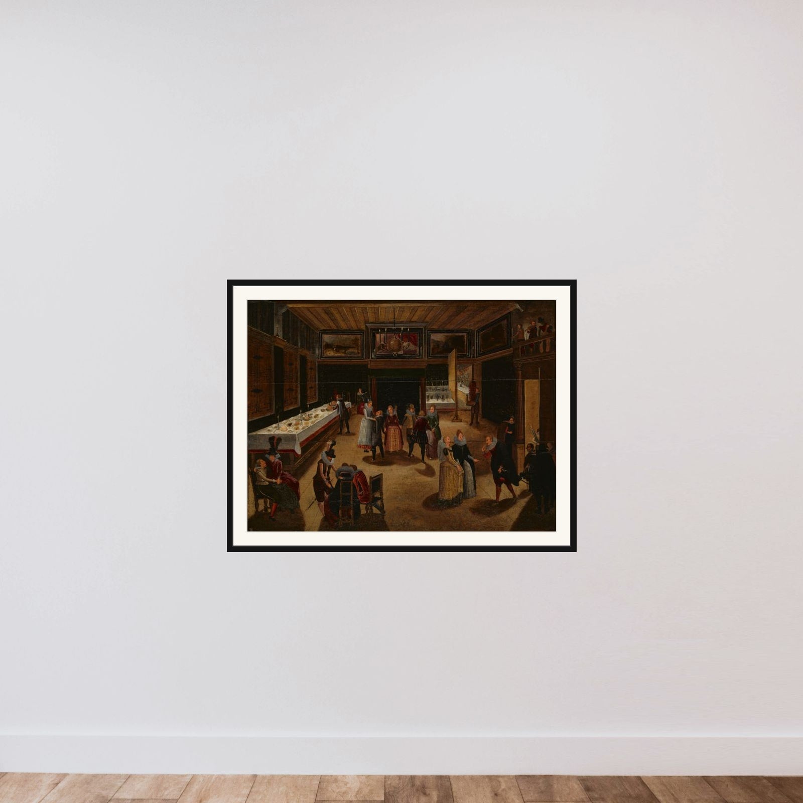 Evening Party framed — shown to scale