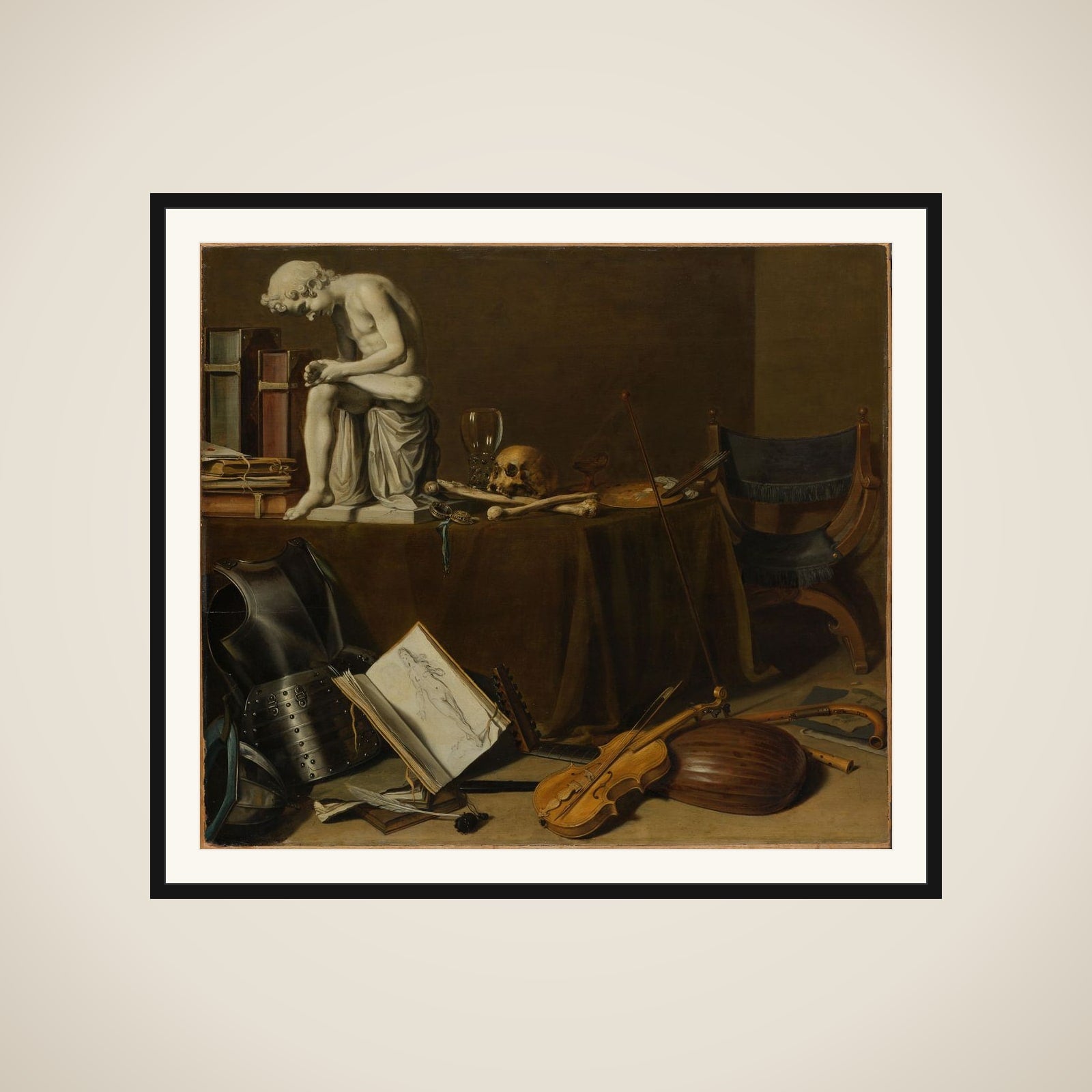 Vanitas Still Life with the Spinario framed