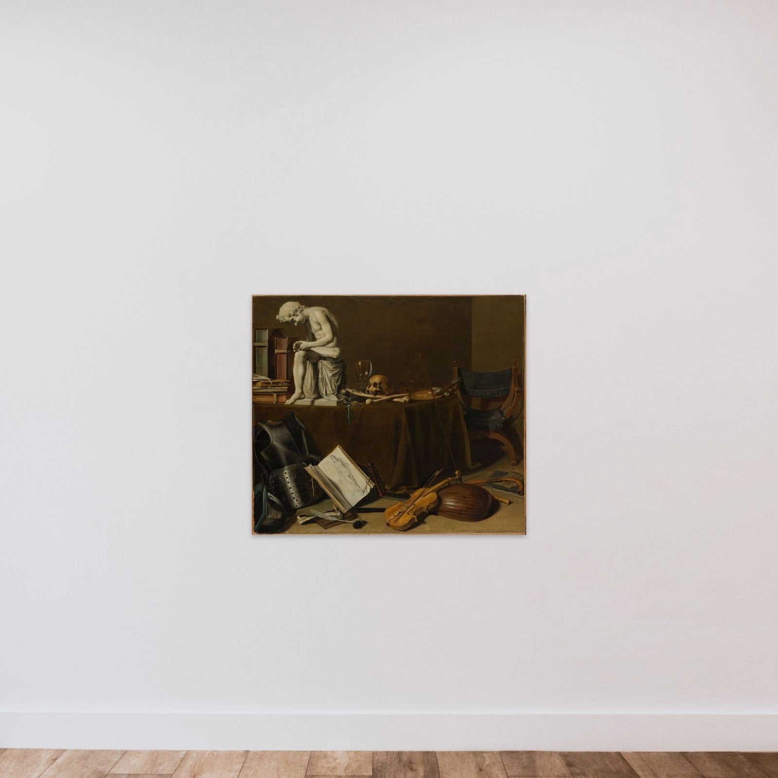 Vanitas Still Life with the Spinario unframed — shown to scale