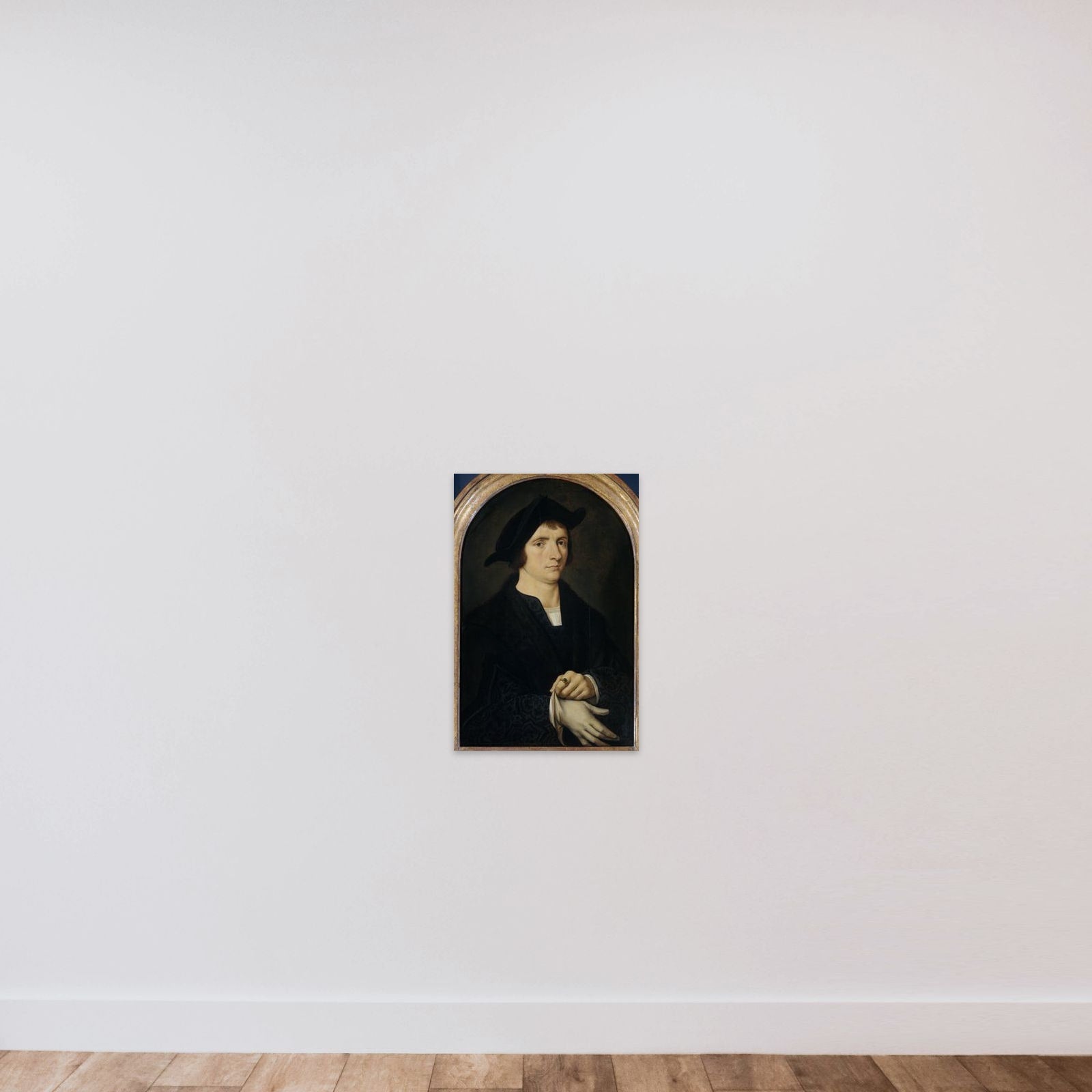 Portrait of Joris Vezeleer unframed — shown to scale
