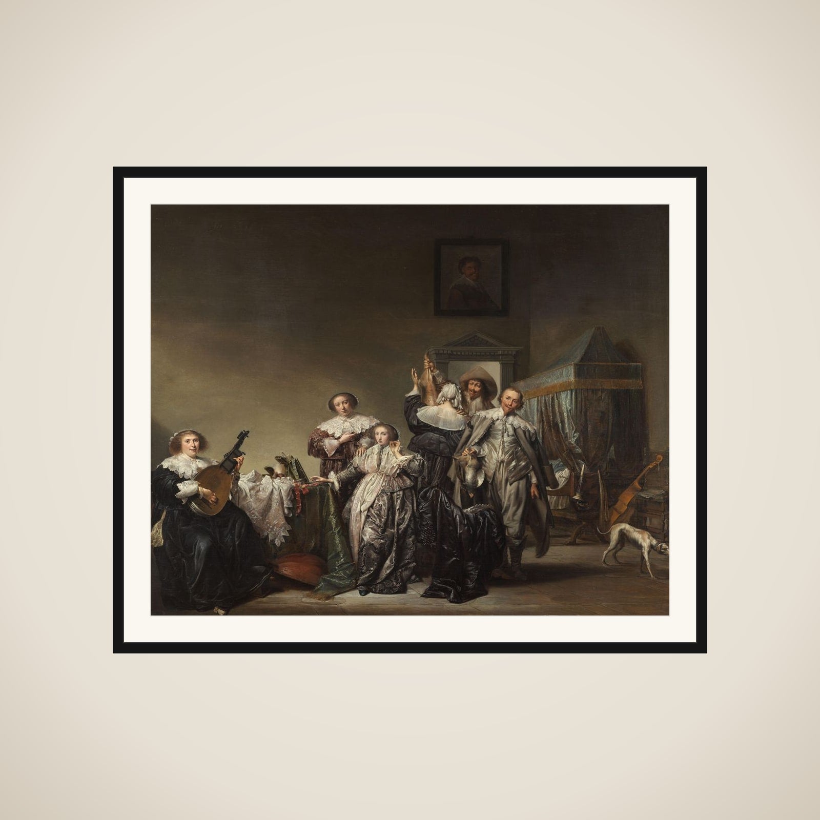 Cavaliers and Ladies framed
