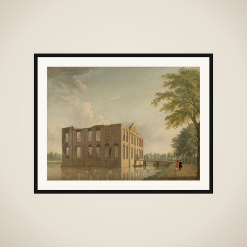Berkenrode Castle, Heemstede, after the Fire of 4-5 May 1747: Side View framed