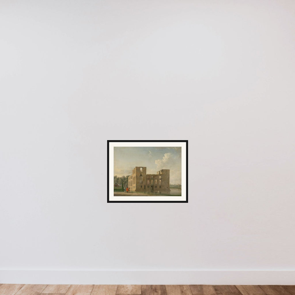 Berkenrode Castle, Heemstede, after the Fire of 4-5 May 1747: Rear View framed — shown to scale