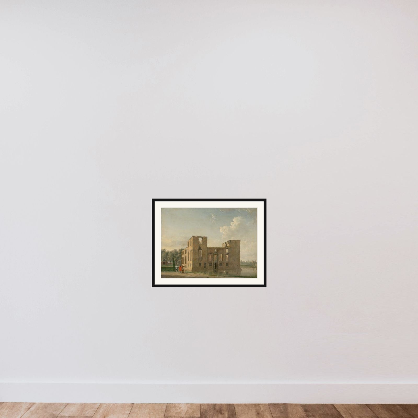 Berkenrode Castle, Heemstede, after the Fire of 4-5 May 1747: Rear View framed — shown to scale