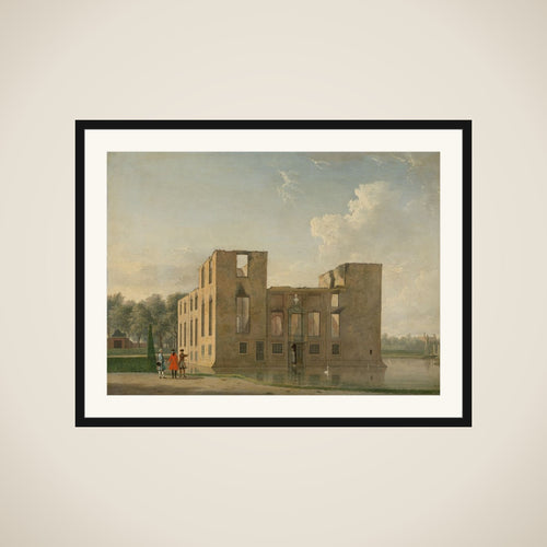 Berkenrode Castle, Heemstede, after the Fire of 4-5 May 1747: Rear View framed