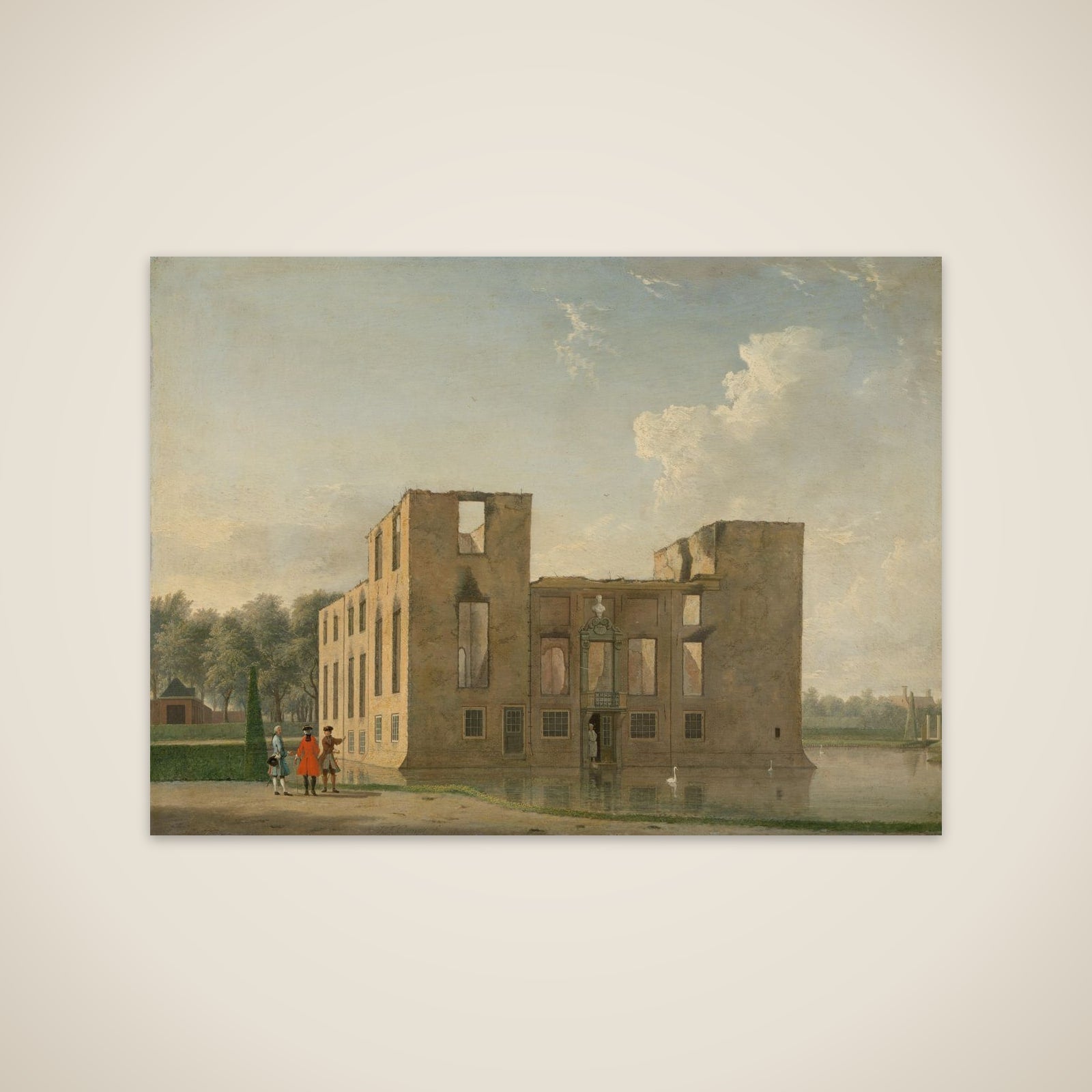 Berkenrode Castle, Heemstede, after the Fire of 4-5 May 1747: Rear View unframed print