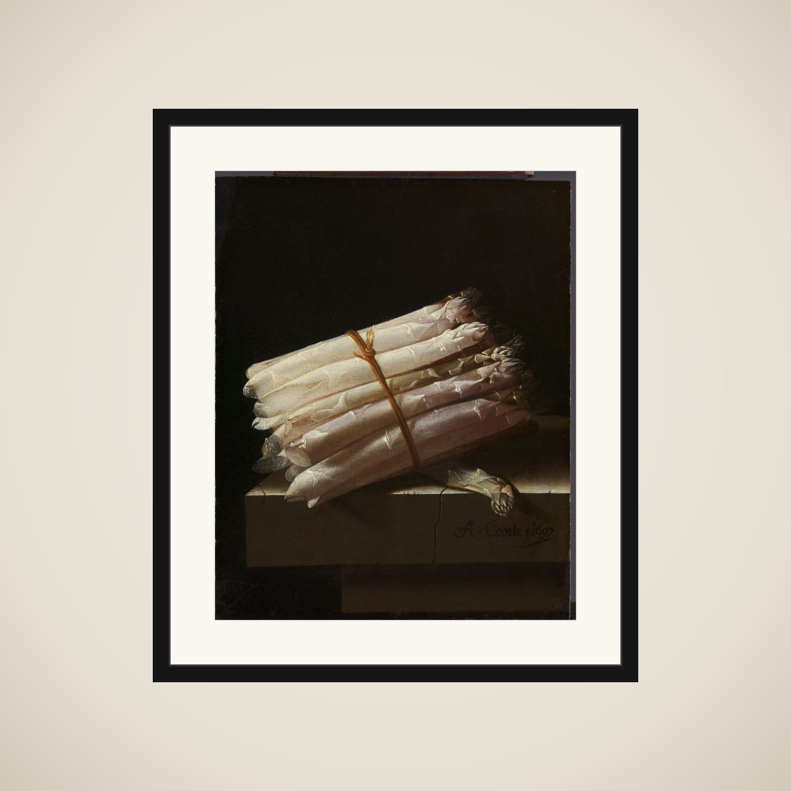 Still Life with Asparagus framed