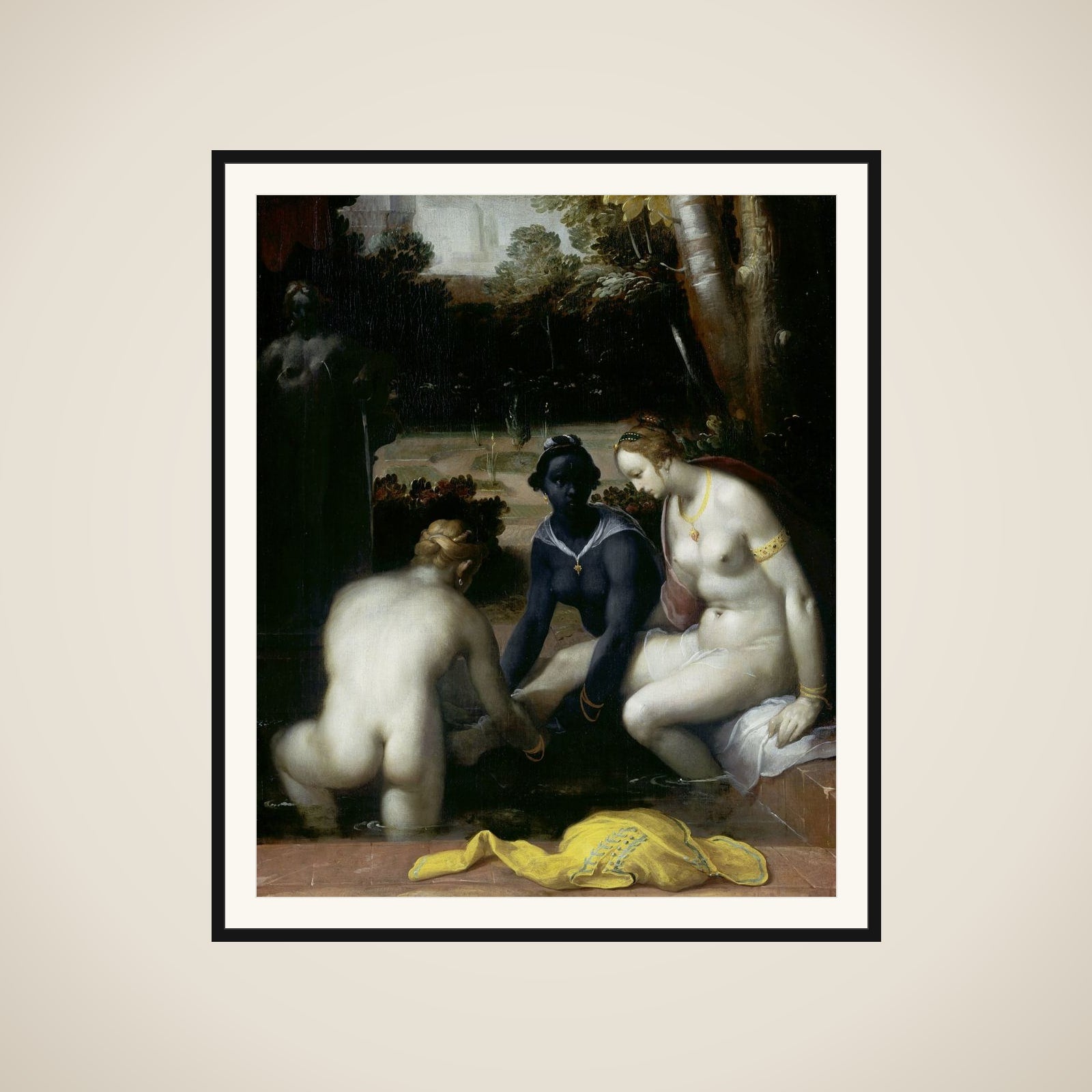 Bathsheba at her Toilet framed