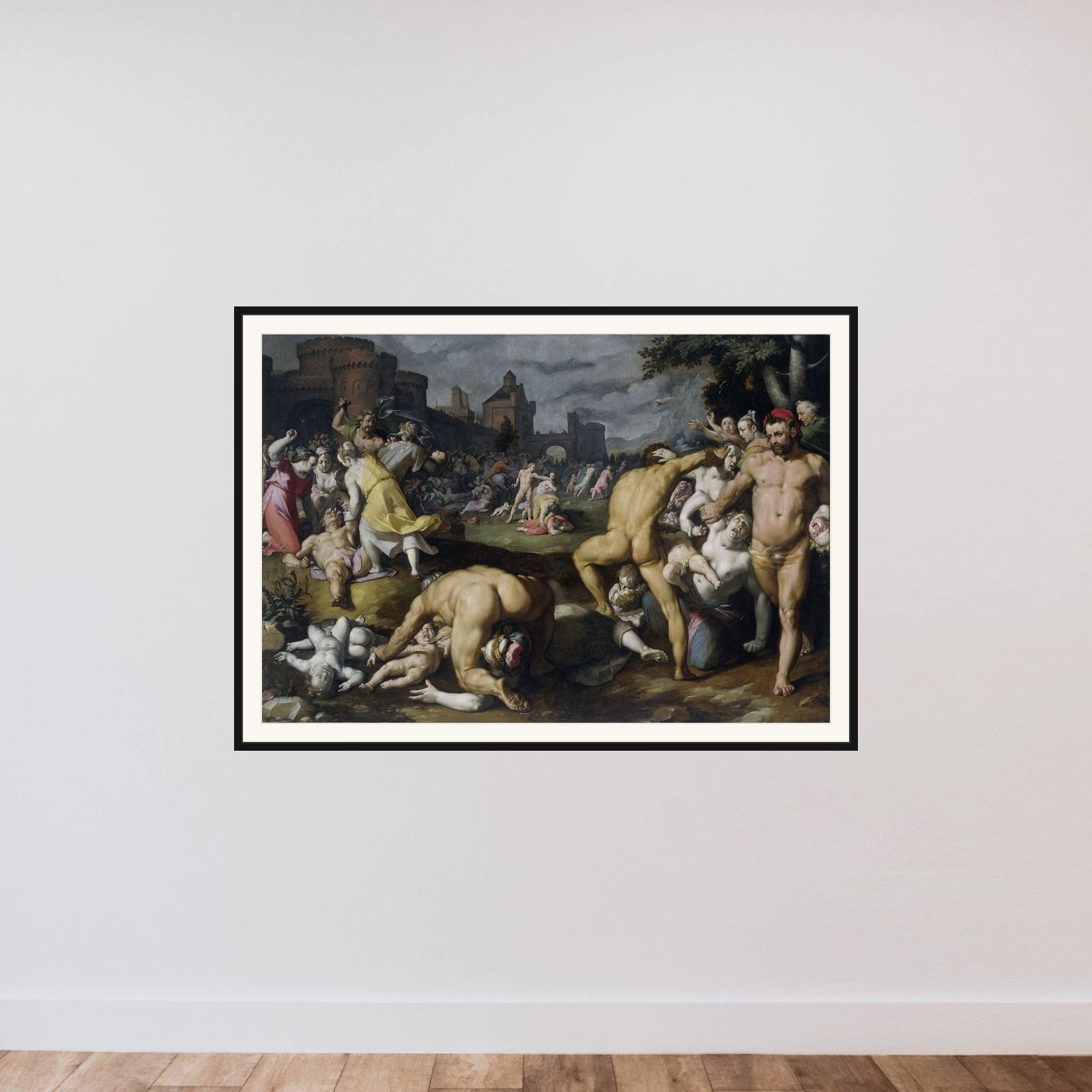 The Massacre of the Innocents framed — shown to scale