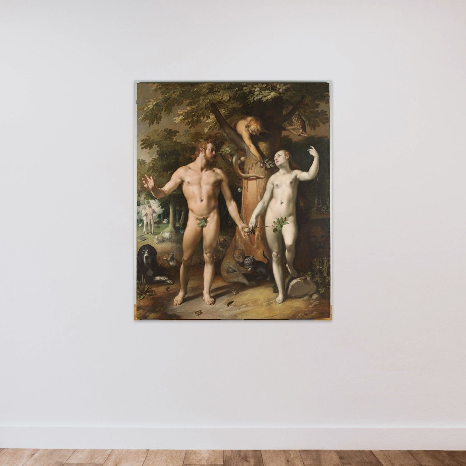 The Fall of Man unframed — shown to scale