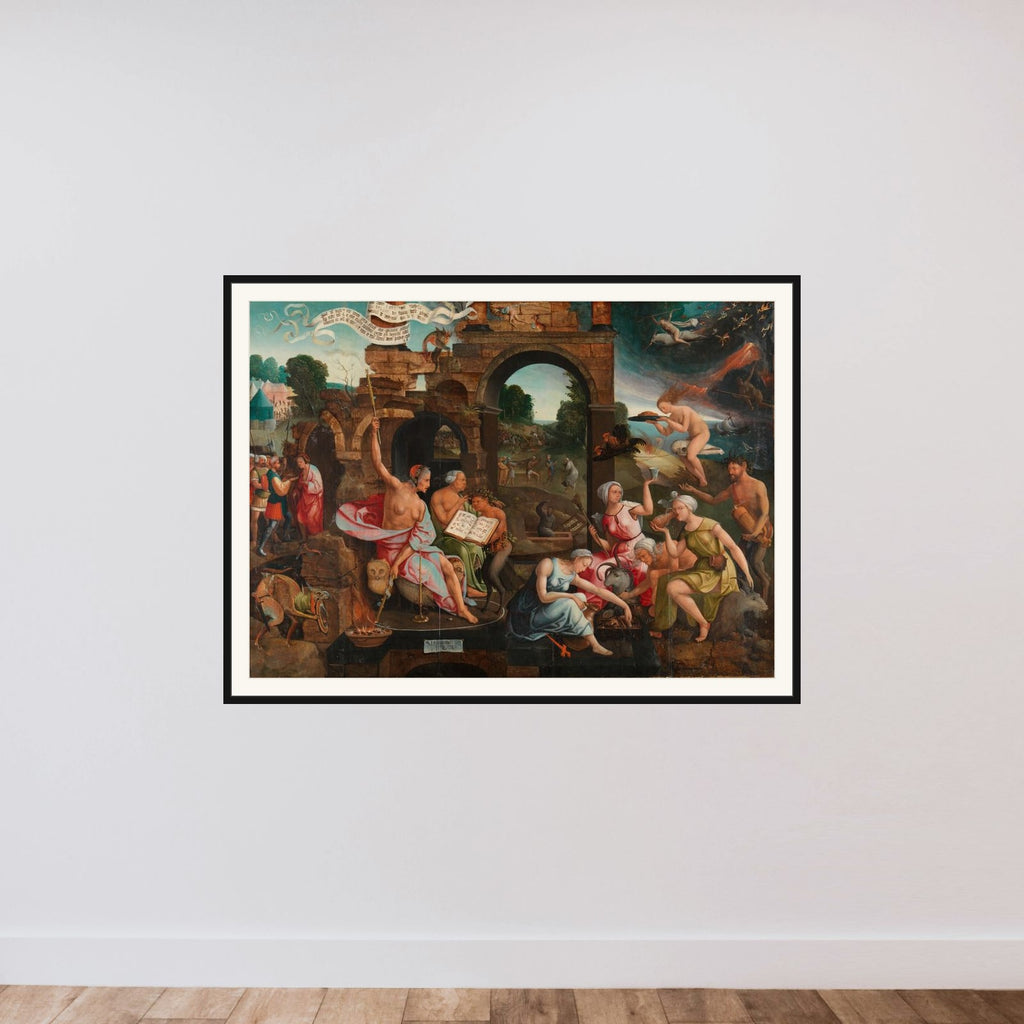 Saul and the Witch of Endor framed — shown to scale