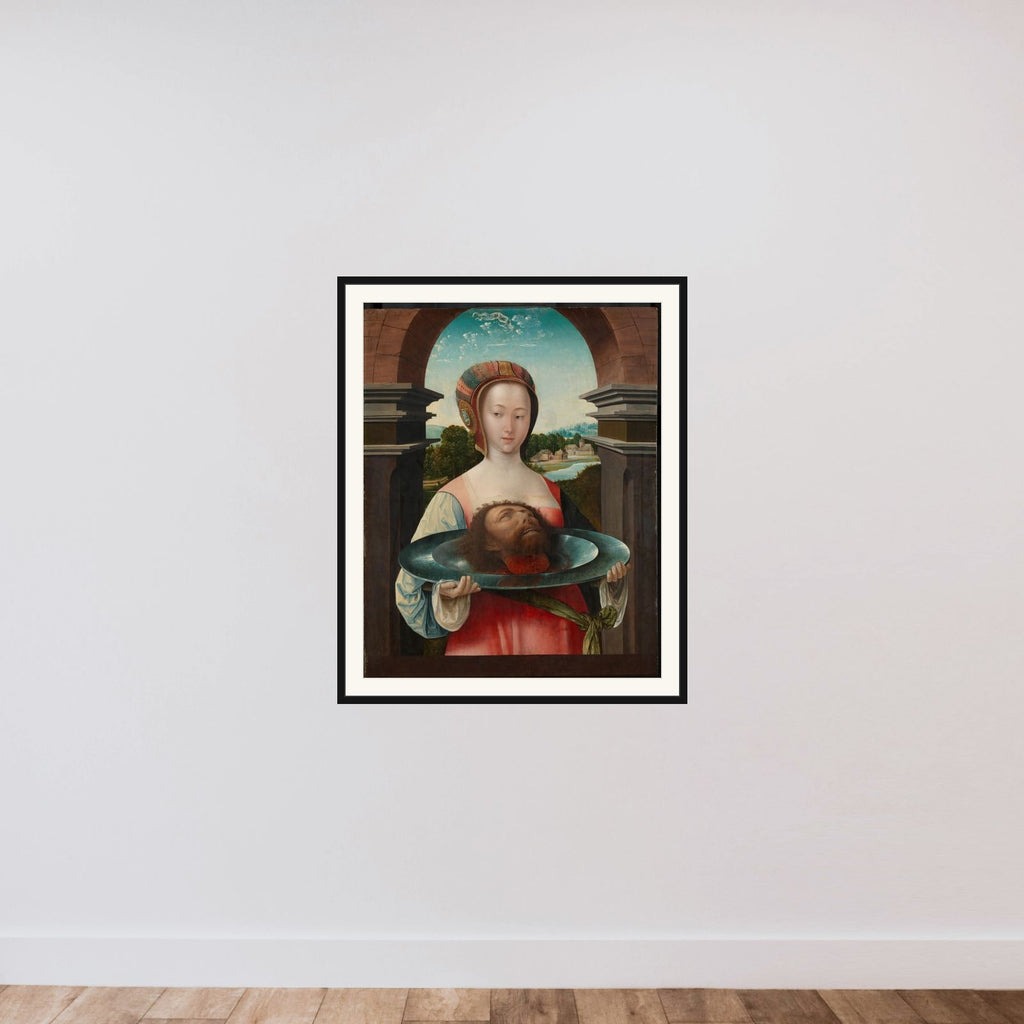 Salome with the Head of John the Baptist framed — shown to scale