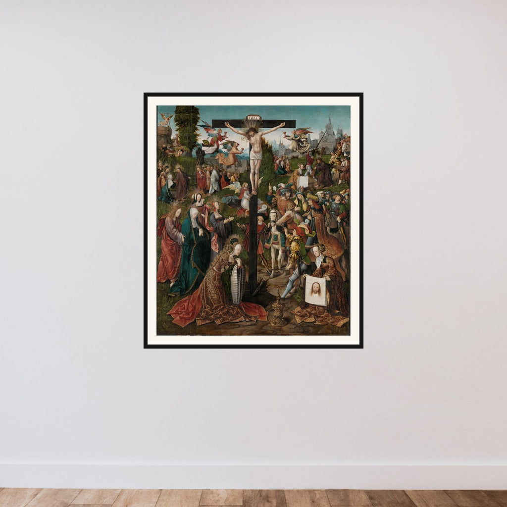 The Crucifixion framed — shown to scale