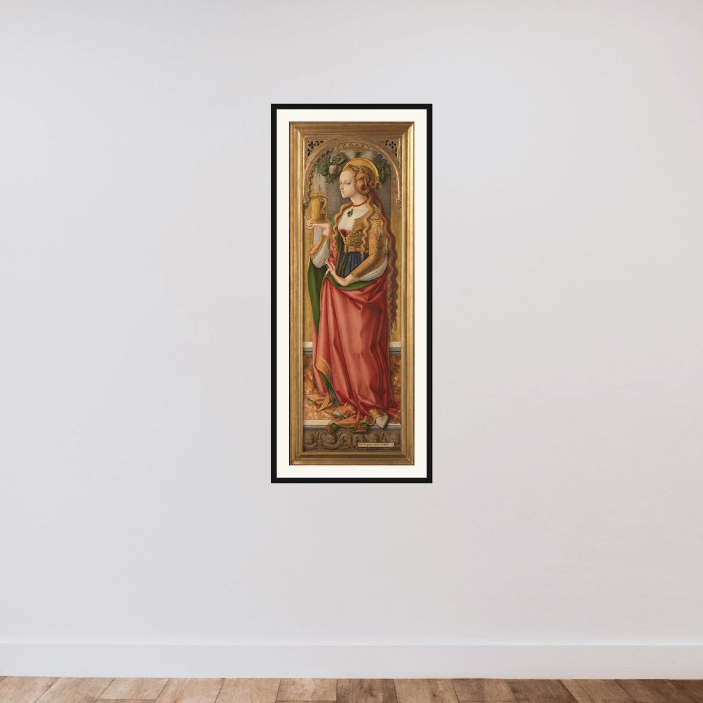 Mary Magdalene framed — shown to scale