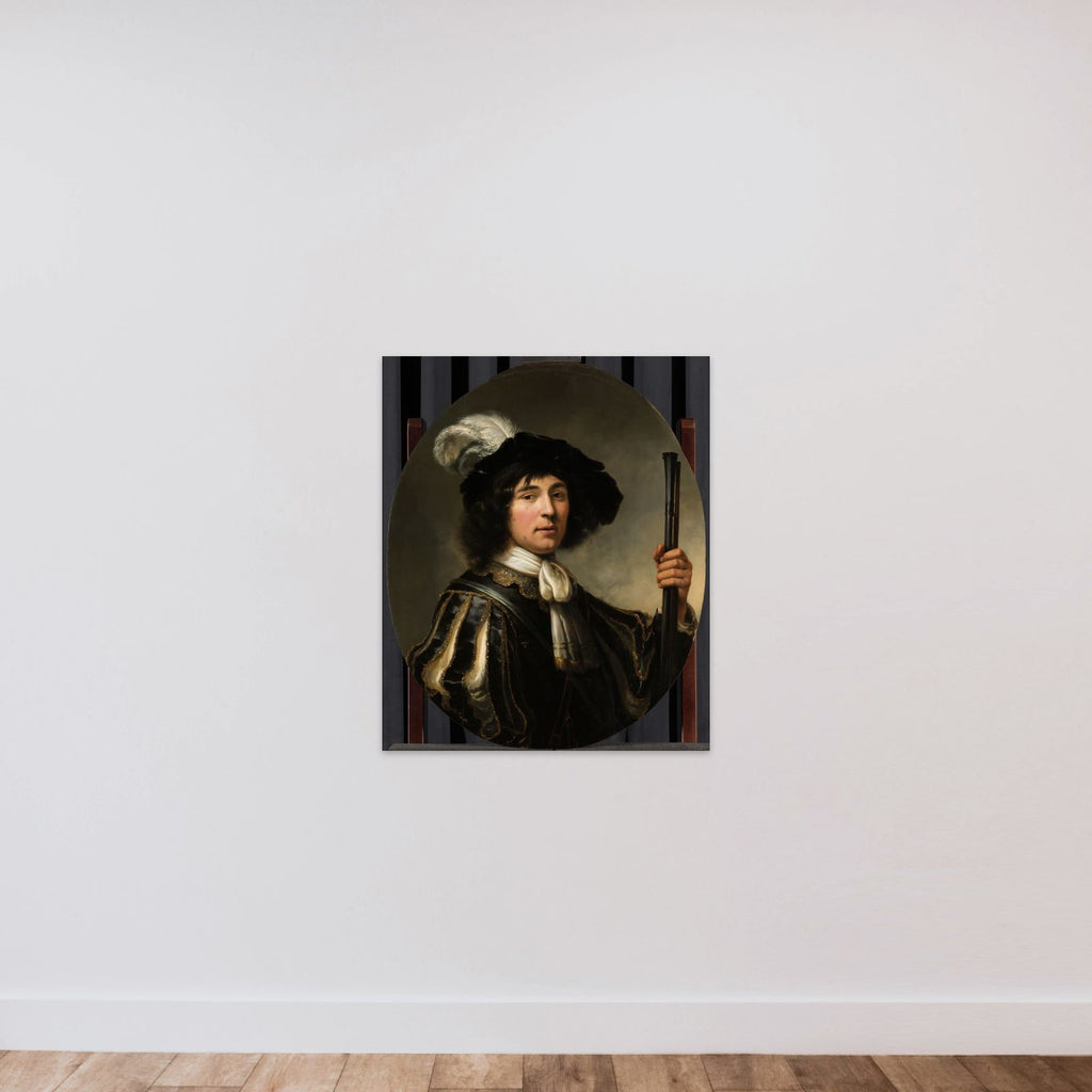 Portrait of a Young Man, possibly Jacob Francken (1627-after 1656) unframed — shown to scale