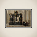 A Family beside the Tomb of Willem I (William the Silent) in the Nieuwe Kerk, Delft framed