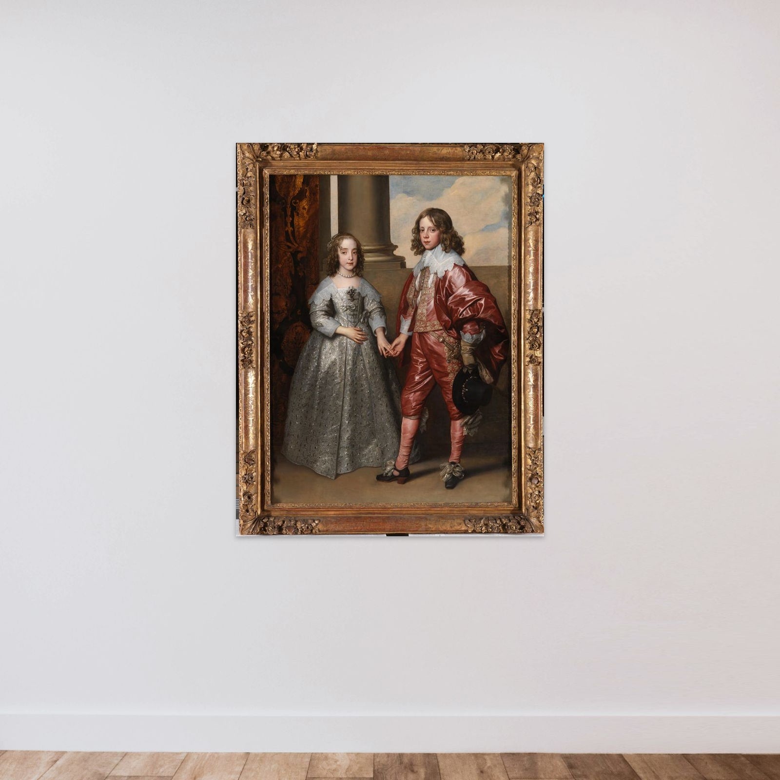 Willem II (1626-50), Prince of Orange, and Princess Henrietta Maria Stuart (1631-60), Daughter of Charles I of England unframed — shown to scale