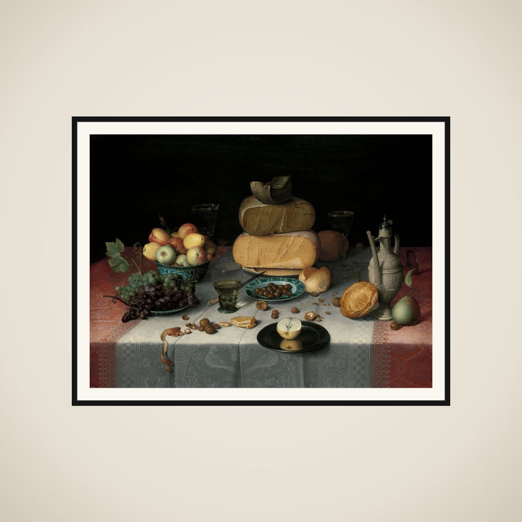 Still Life with Cheeses framed