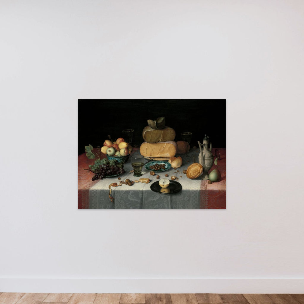 Still Life with Cheeses unframed — shown to scale