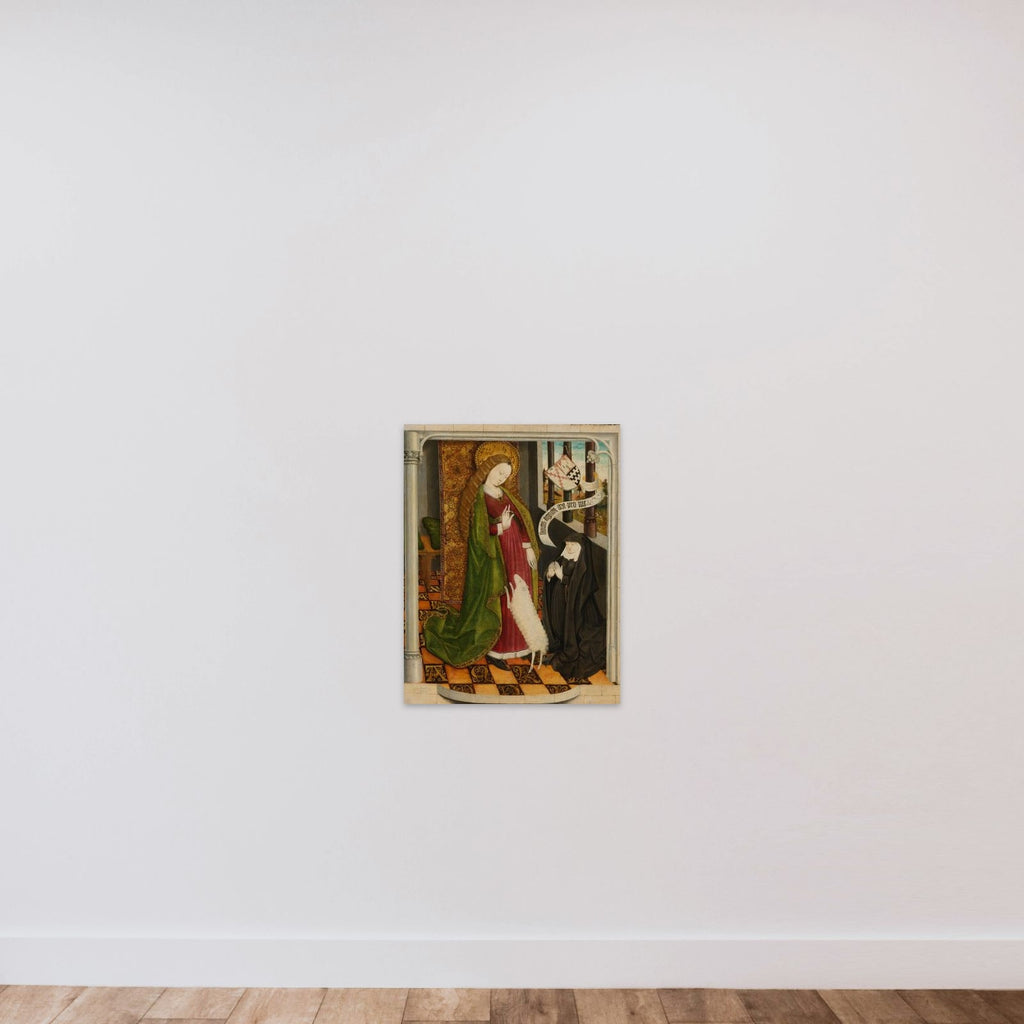 Geertruy Haeck Kneeling in Prayer before Saint Agnes unframed — shown to scale