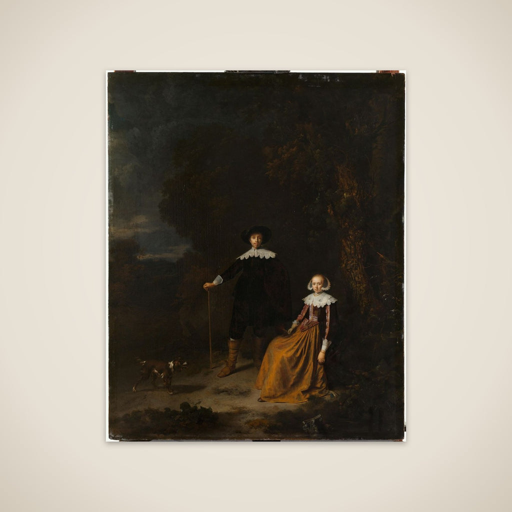 Portrait of a couple, thought to be Adriaen Wittert van der Aa and Maria Knotter unframed print
