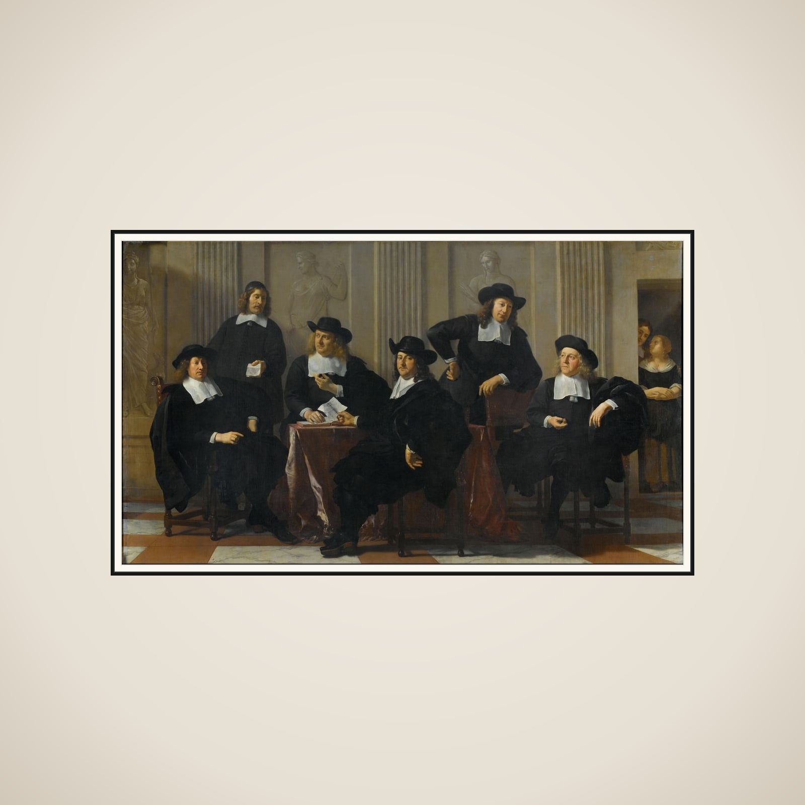 The Regents of the Spinhuis (House of Correction) and the Nieuwe Werkhuis (New Workhouse) in Amsterdam, 1669 framed