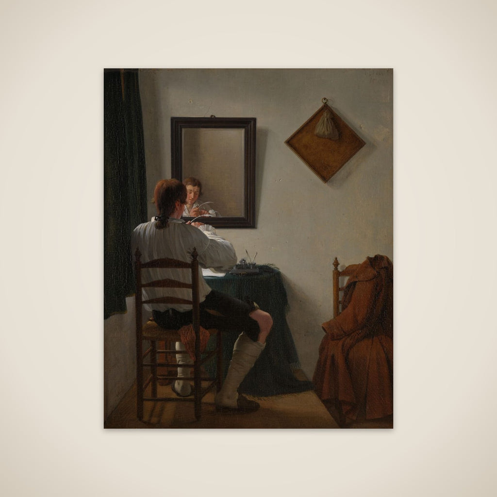 A Writer Trimming his Pen unframed print