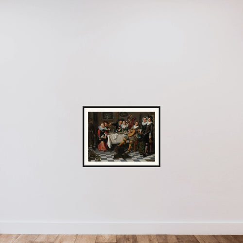A Festive Company framed — shown to scale