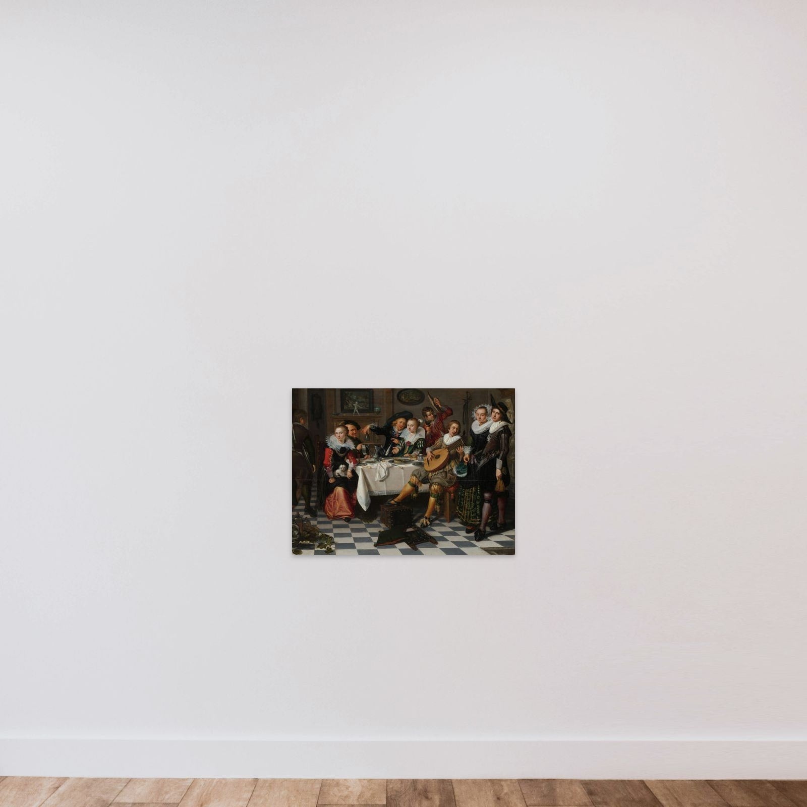 A Festive Company unframed — shown to scale