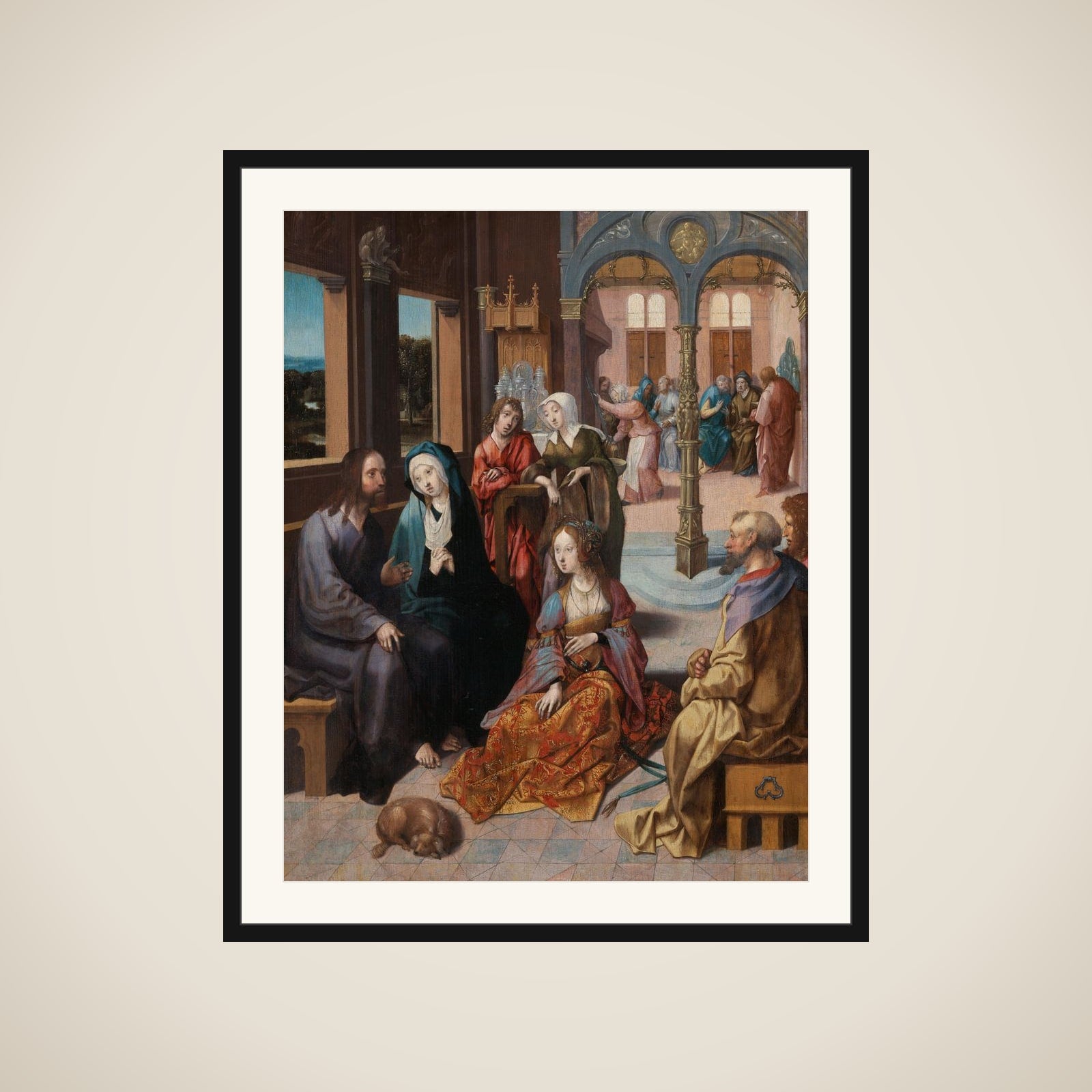 Christ’s Second Visit to the House of Mary and Martha framed