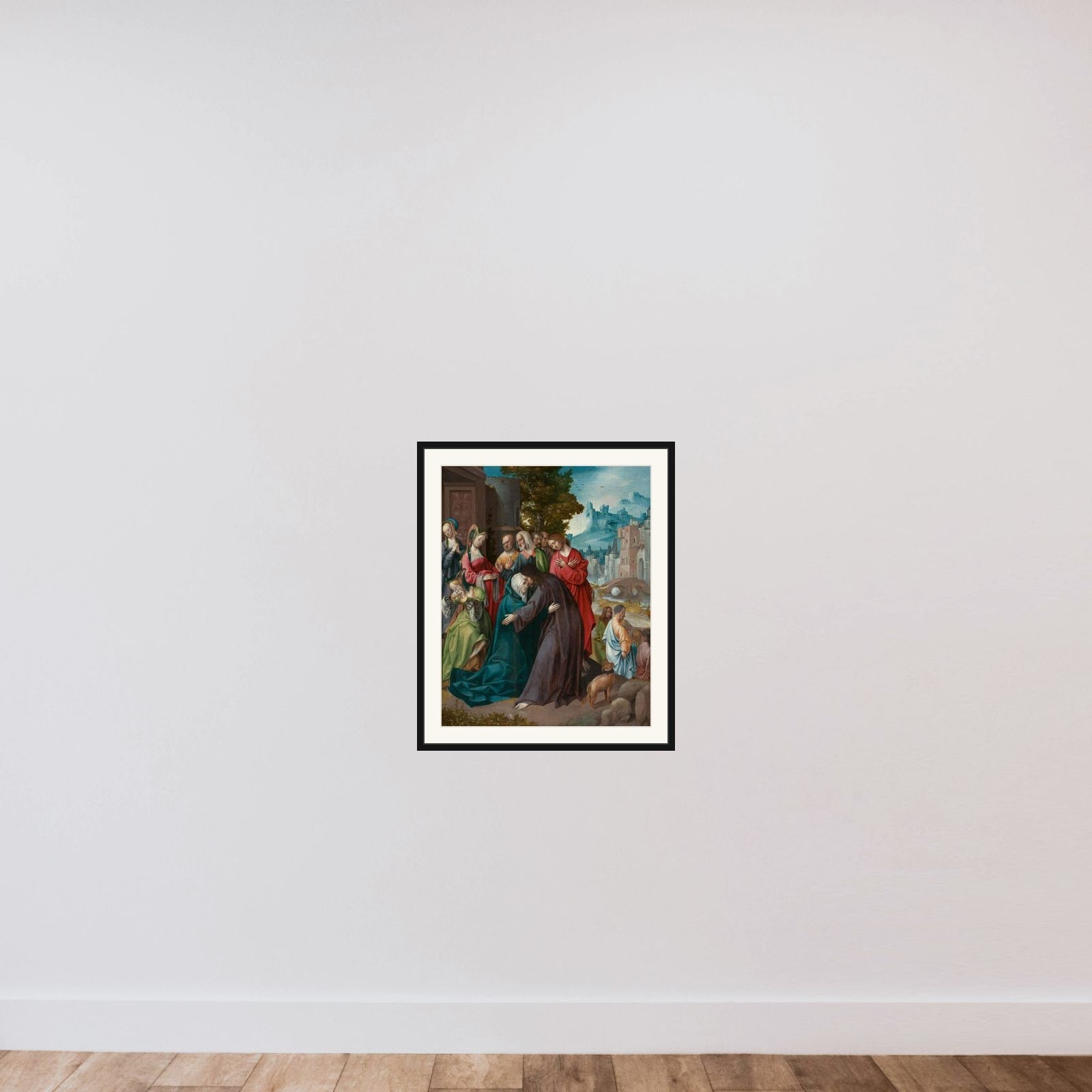 Christ Taking Leave of his Mother framed — shown to scale