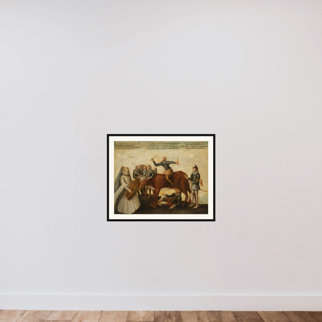 The Dairy Cow: The Dutch Provinces, Revolting against the Spanish King Philip II, Are Led by Prince William of Orange, The States General Entreat Queen Elizabeth I for Aid framed — shown to scale