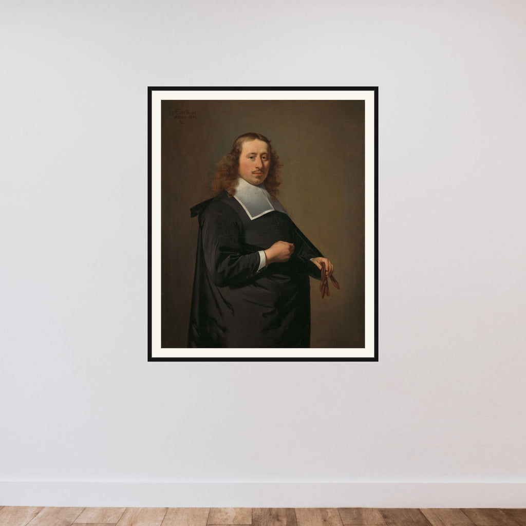 Portrait of Willem Jacobsz Baert (1636-1684), Burgomaster of Alkmaar framed — shown to scale