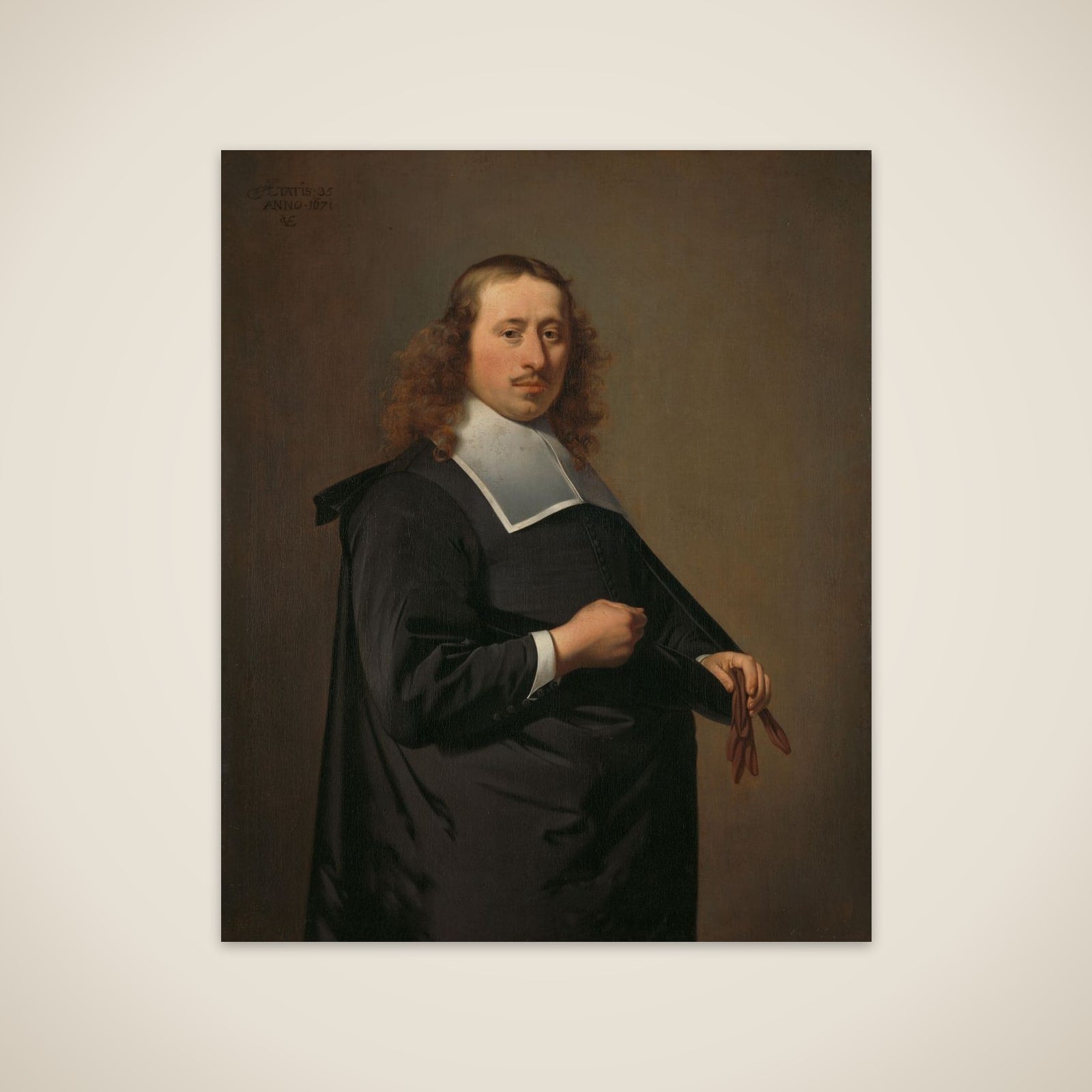 Portrait of Willem Jacobsz Baert (1636-1684), Burgomaster of Alkmaar unframed print